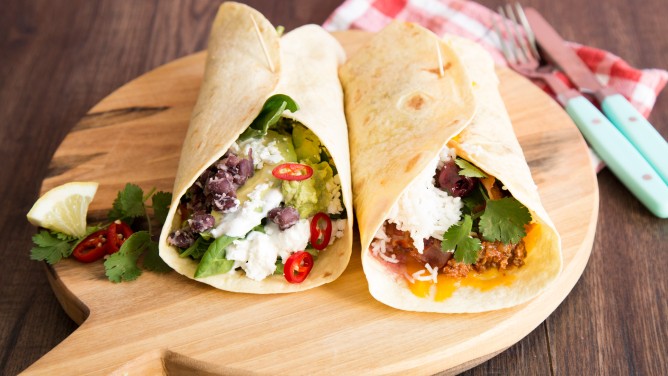 Vegetarischer und Hack Burrito Vegetarischer und Hack Burrito