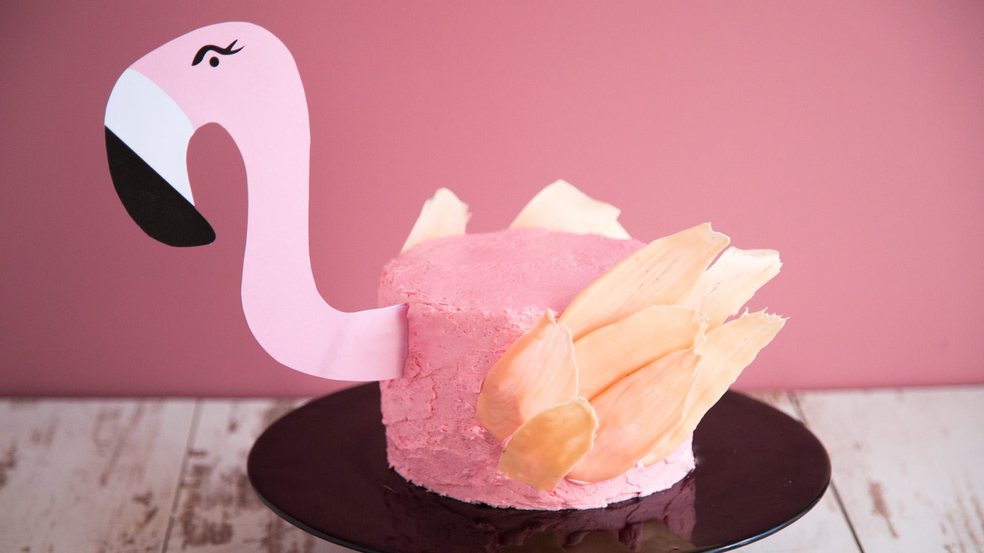 Hübsche Flamingo Brushstroke Torte
