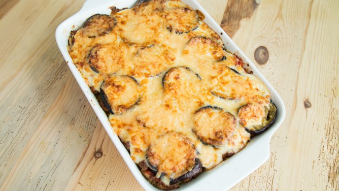 Griechische Couscous Moussaka mit Aubergine