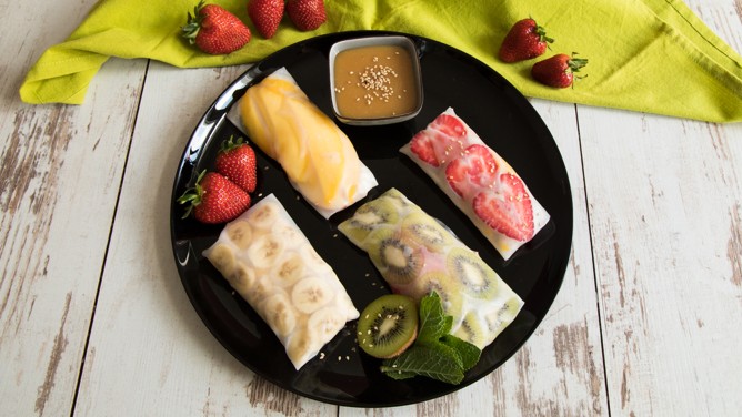 Sommerrollen mit Obst Sommerrollen mit Obst