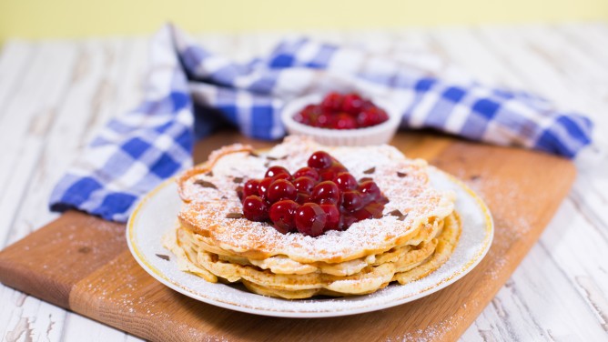 Waffeln mit Schoko-Kirschen Waffeln mit Schoko-Kirschen